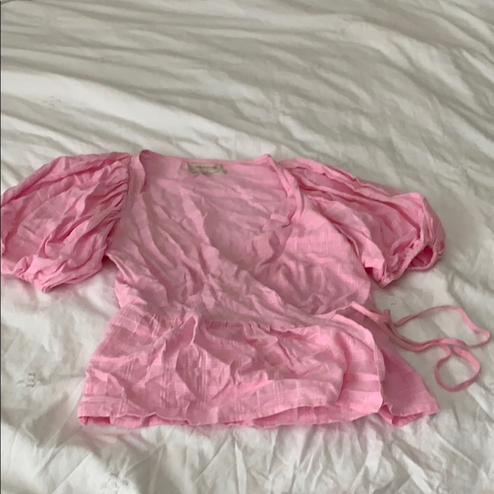 Urban Outfitters Pink Wrap Top - XS (runs big)